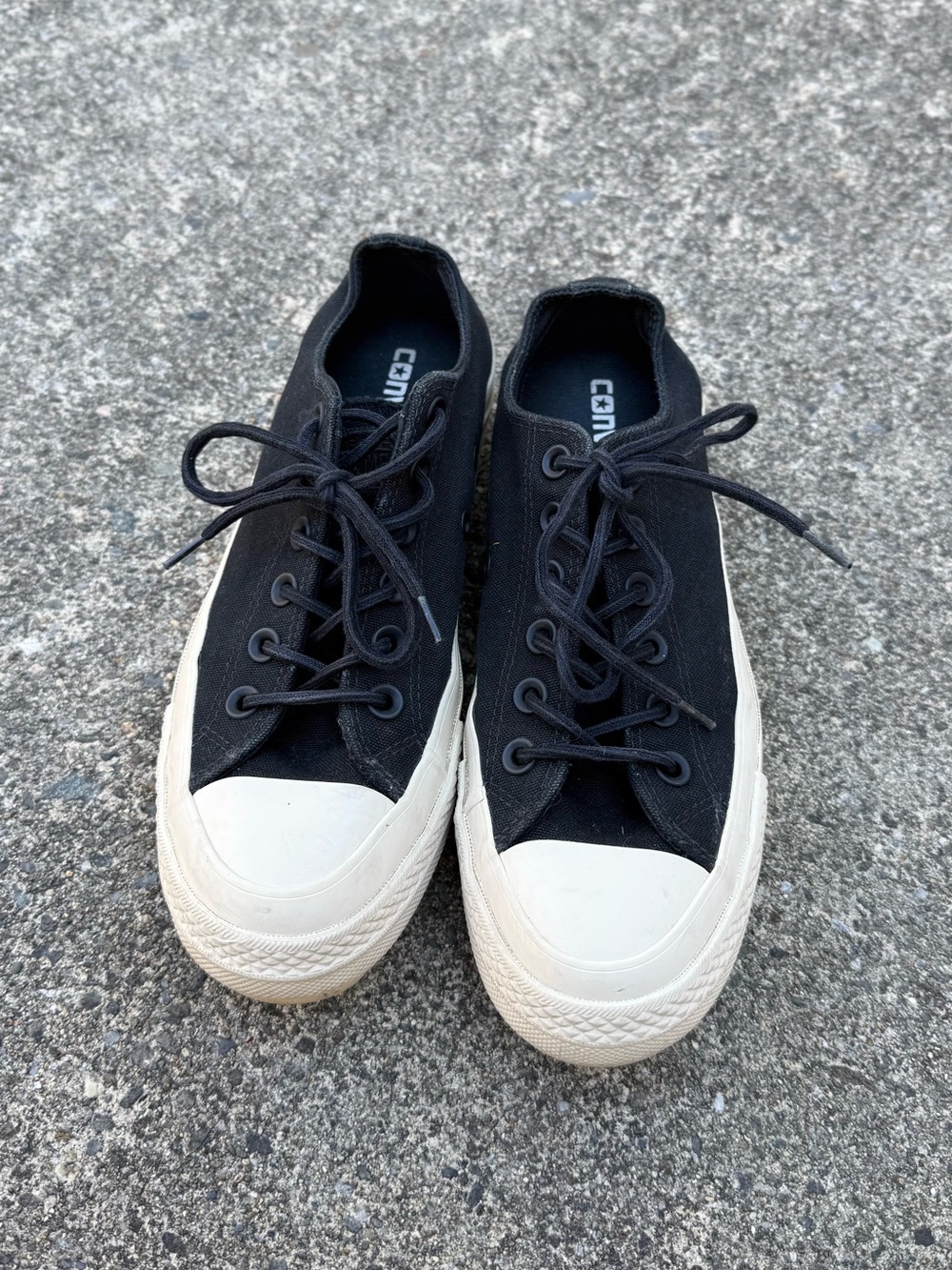 Converse Chuck Taylor All Star Lift Ripple Ox Black Platform Sneakers Size 7